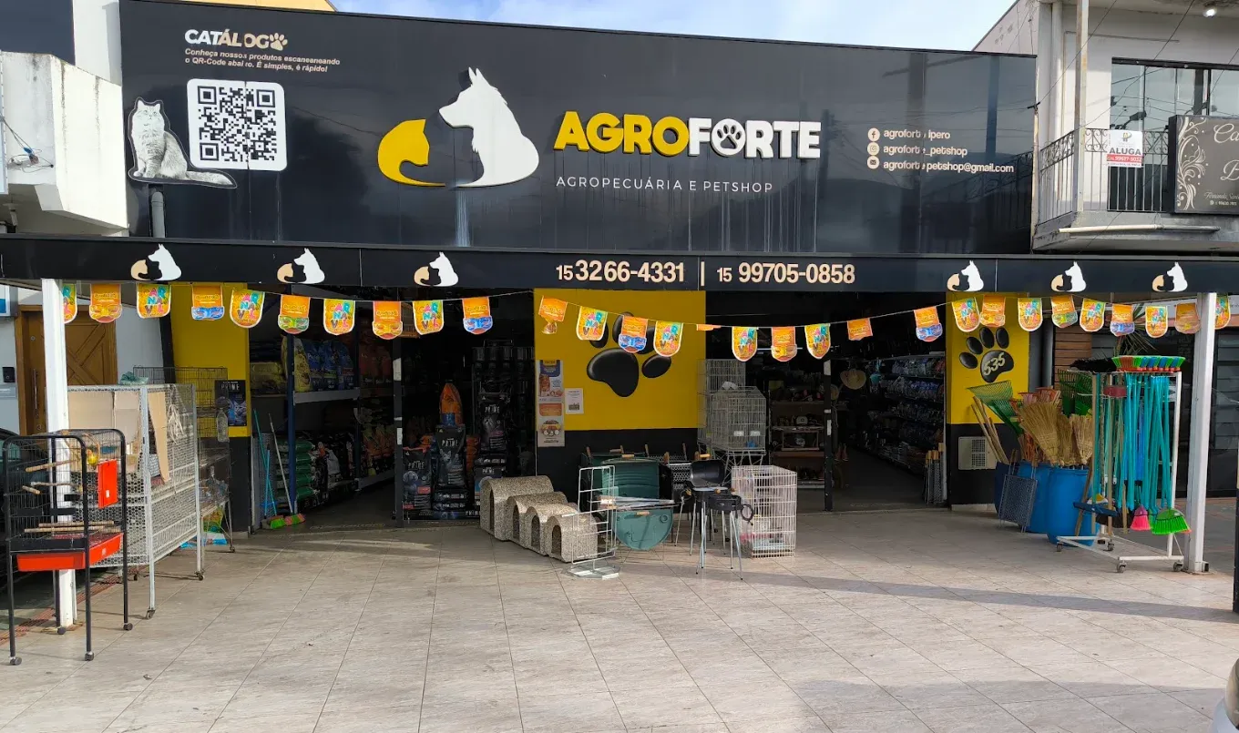 Fachada da Agroforte Agropecuária e Petshop, Av. Paulo Antunes Moreira, 535 - Portal Iperó, Iperó